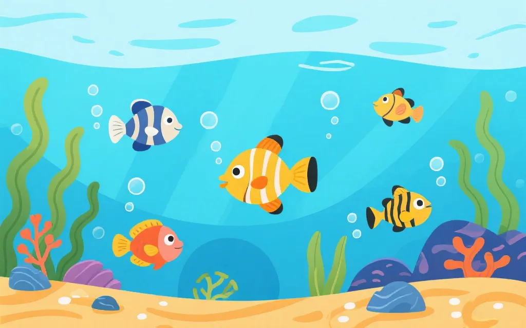 关于我们插图：清新海底场景与玩法体验